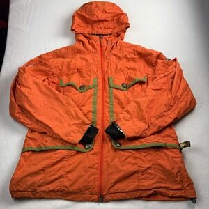Dub Remix Series Mens XL Orange Snowboard Jacket Hooded Technical Shell Y2K